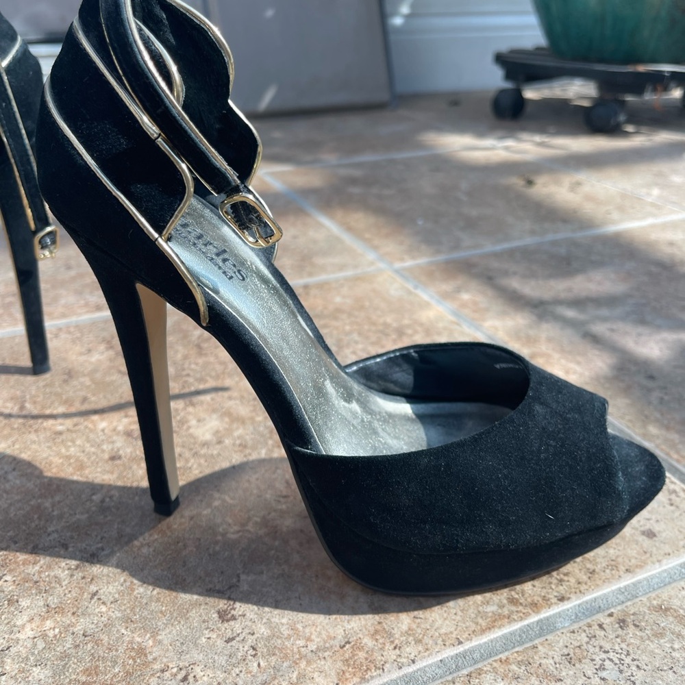 Peep toe stilettos